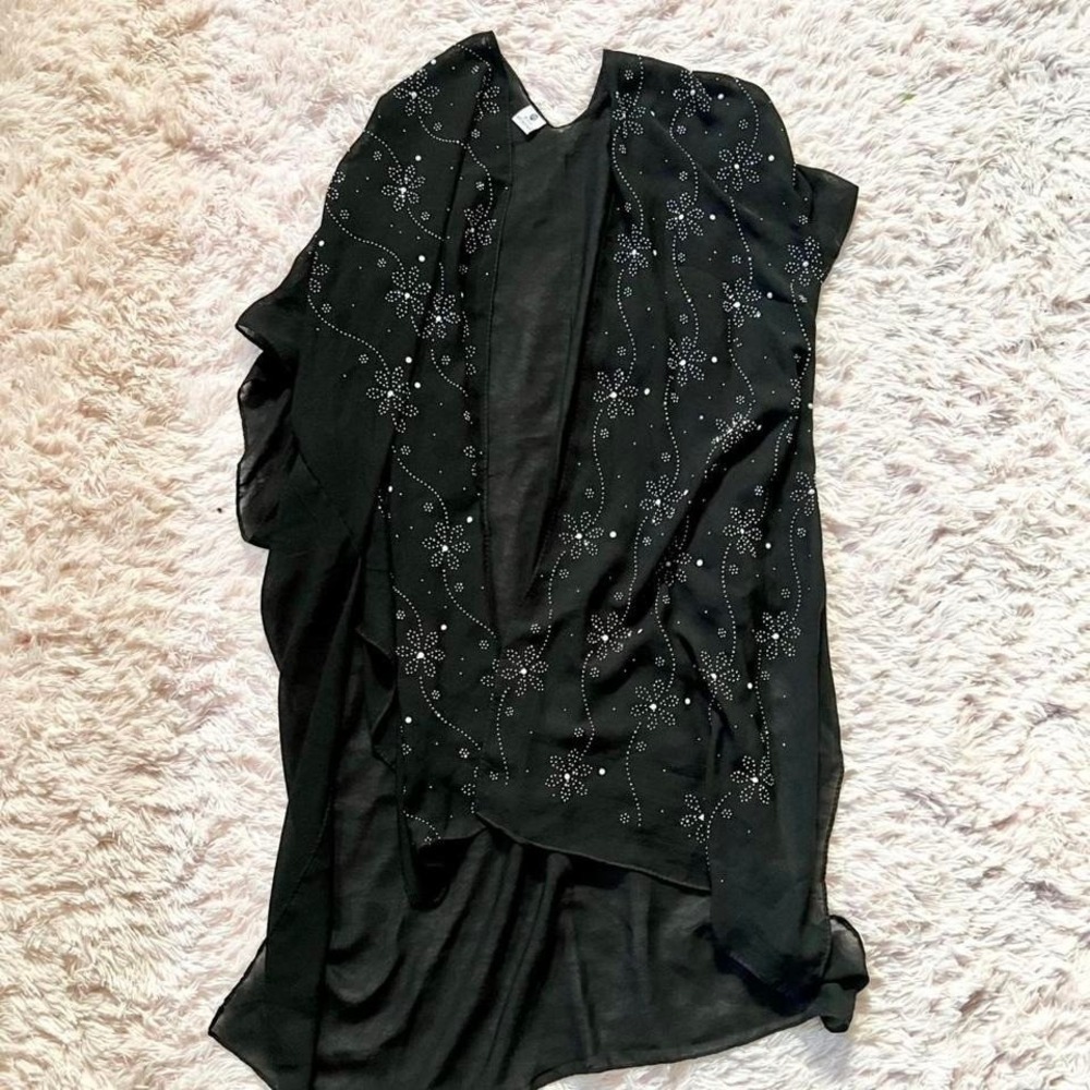 Vintage 90s Witchy Whimsygoth Dark Fairy Flowing Sheer Ethereal Celestial Kaftan
